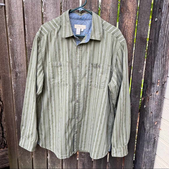 The Territory Ahead Men’s Vintage Chevron Striped Long Sleeve Shirt Sz L - Picture 7 of 15